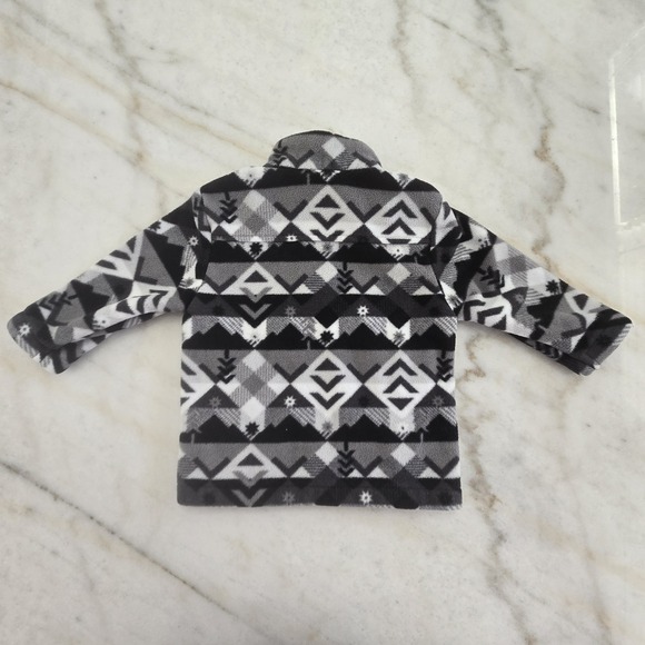 Columbia Full Zip Fleece Jacket Geometric Pattern Streetcore Mock 6-12 Months - Picture 2 of 6